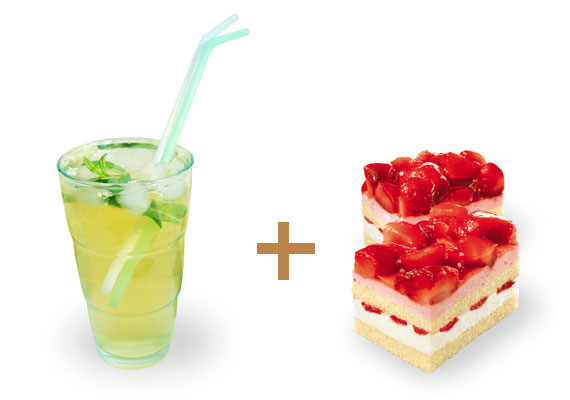 Perfekte Kombi: Hugo zur sahnigen Erdbeer-Joghurt-„Schnitte“