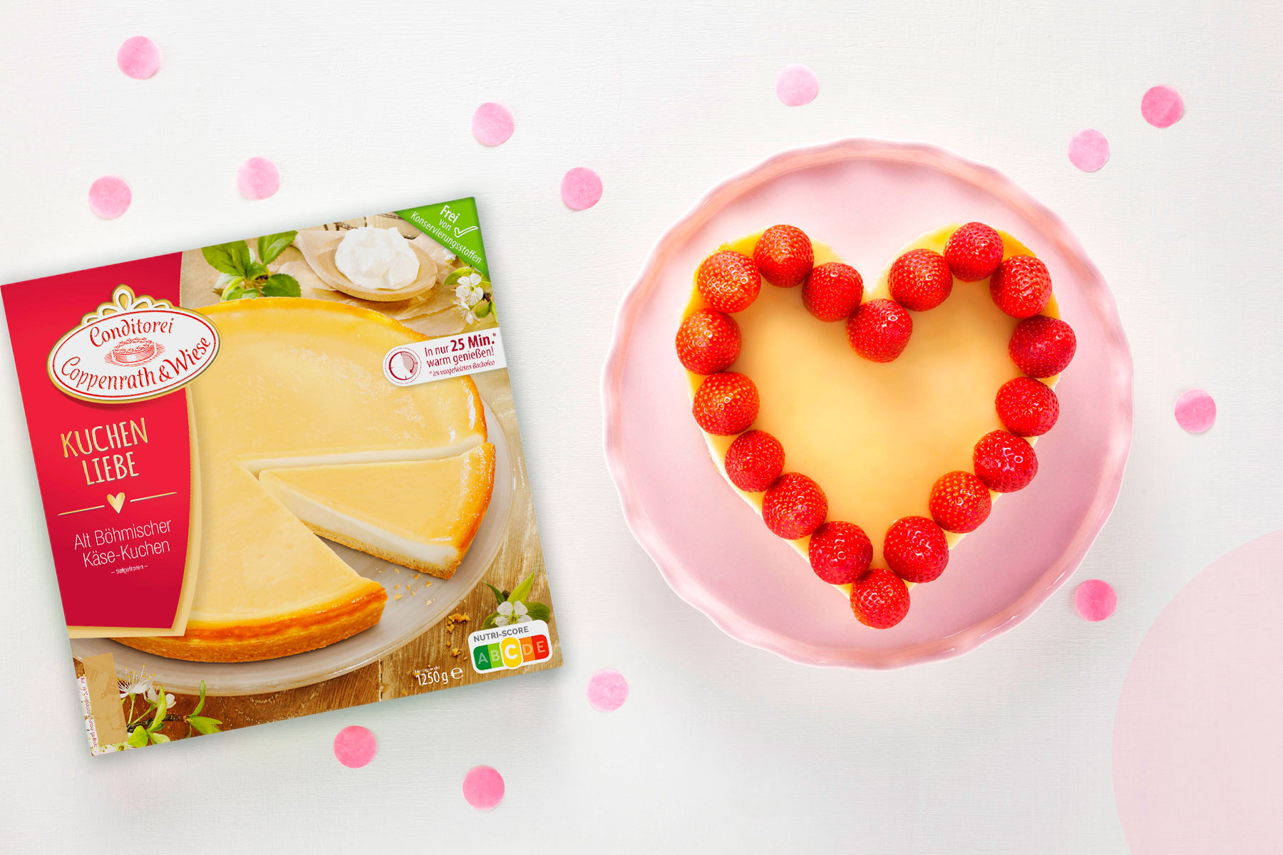 Käsekuchen zum Valentinstag mit ganz viel "Amore"!