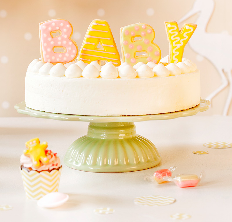 Baby Shower Torte für Babyparty selbst dekoriert