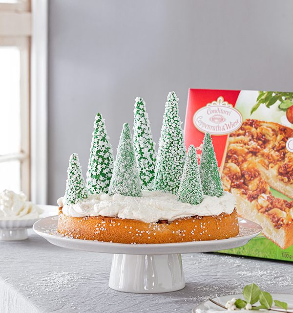 Für Weihnachtsfans: Apfelkuchen mit Eiswaffel-Tannen 12