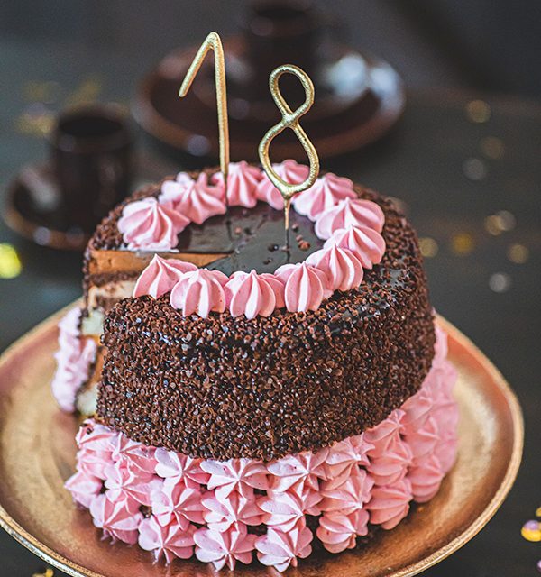 Torte zum 18. Geburtstag: Schokoladentorte mit Wunderkerzen 22