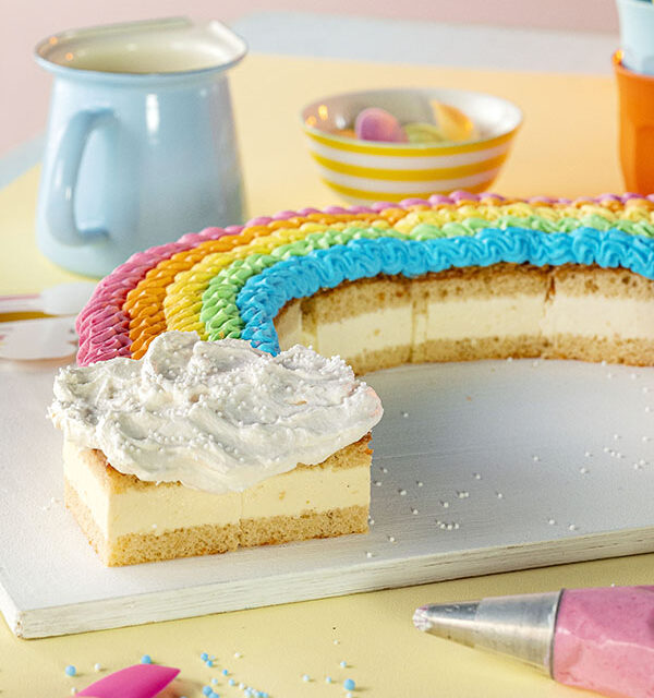 Bunter Regenbogen-Kuchen zum Geburtstag 4